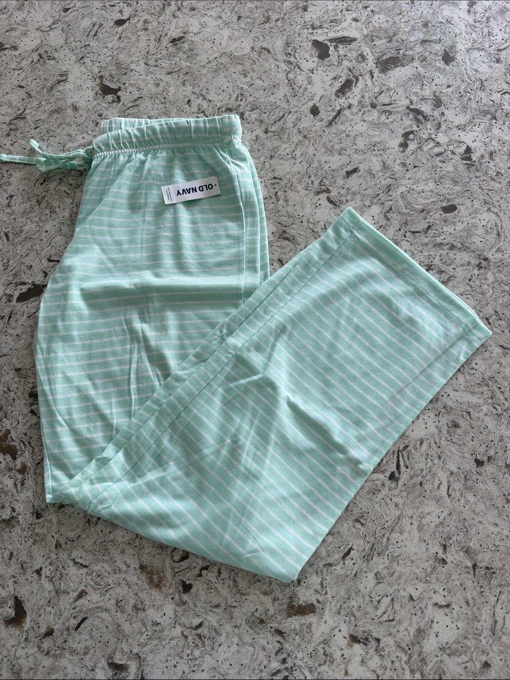 NWT Old Navy Women’s Mint Green & White Striped Sweatpants